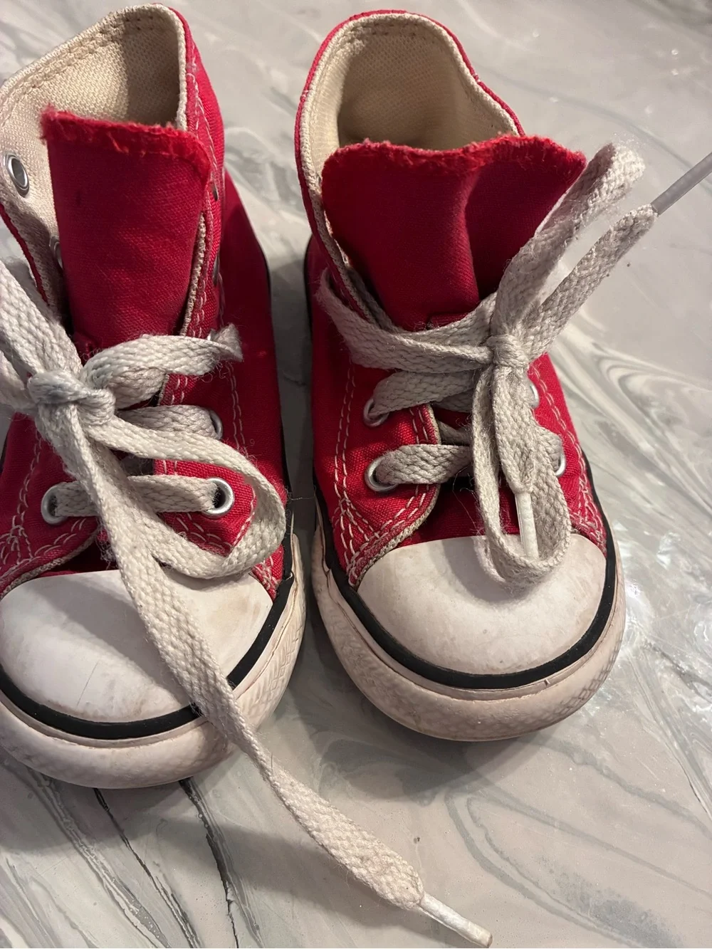 Kids Red Canvas High-Top Sneakers Chucks